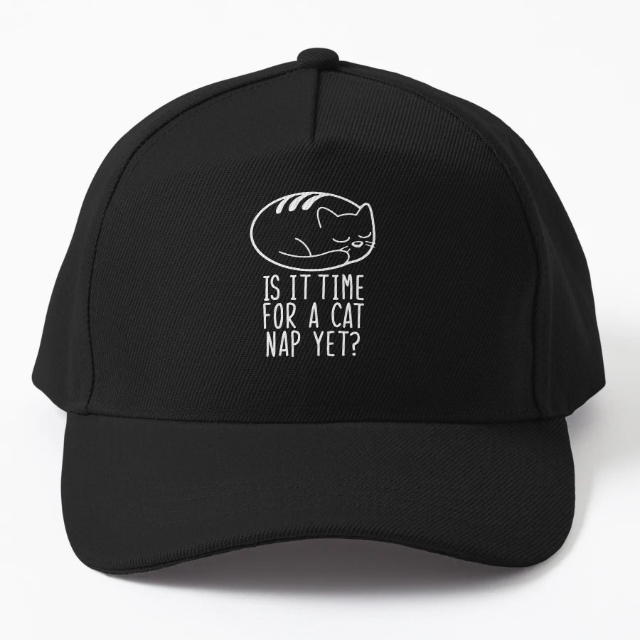 Is It Time Cat Nap Yet New Era Snapback - Distressed Look - Snapback, Trucker Hat, Dad Hat, Denim Baseball Cap