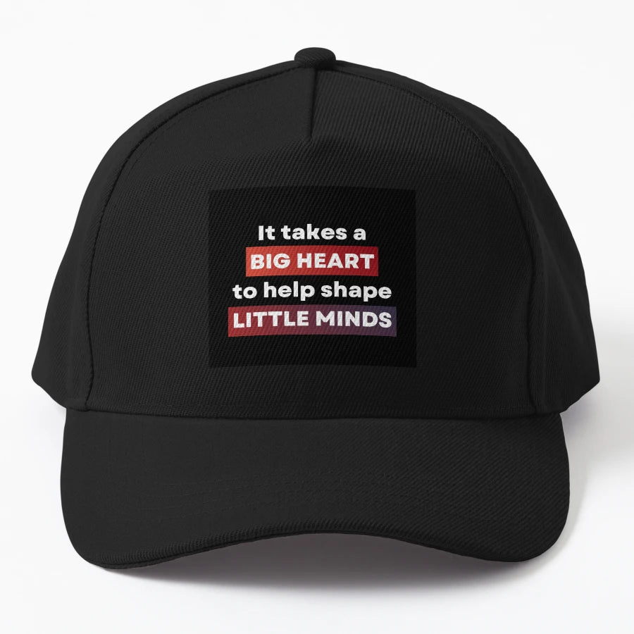 It Takes Big Heart Red Best Teacher Denim Baseball Cap - Snapback, Trucker Hat, Dad Hat, Denim Baseball Cap