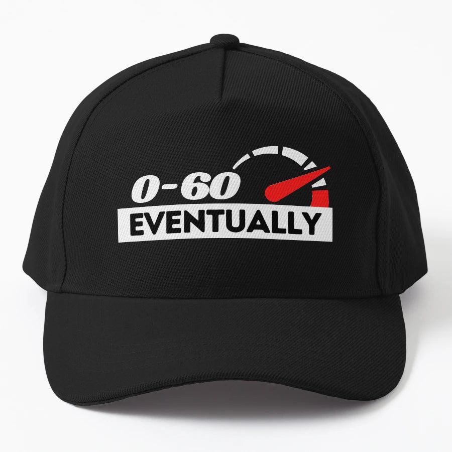 0 To 60 Eventually Funny Car Enthusiast Trucker Hat - Embroi - Snapback, Trucker Hat, Dad Hat, Denim Baseball Cap