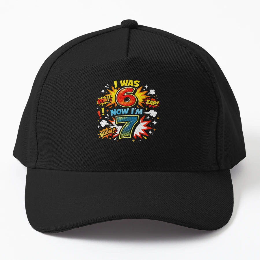 I Was 6 Now Im 7 Funny Im Six Seven Denim Baseball Cap - Snapback, Trucker Hat, Dad Hat, Denim Baseball Cap