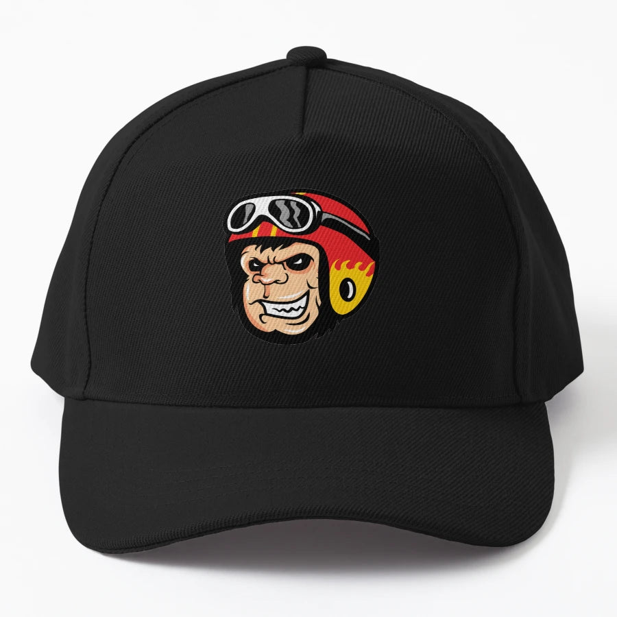 Racing Monkey Illustration Cool Monkey Design Trucker Hat - Snapback, Trucker Hat, Dad Hat, Denim Baseball Cap