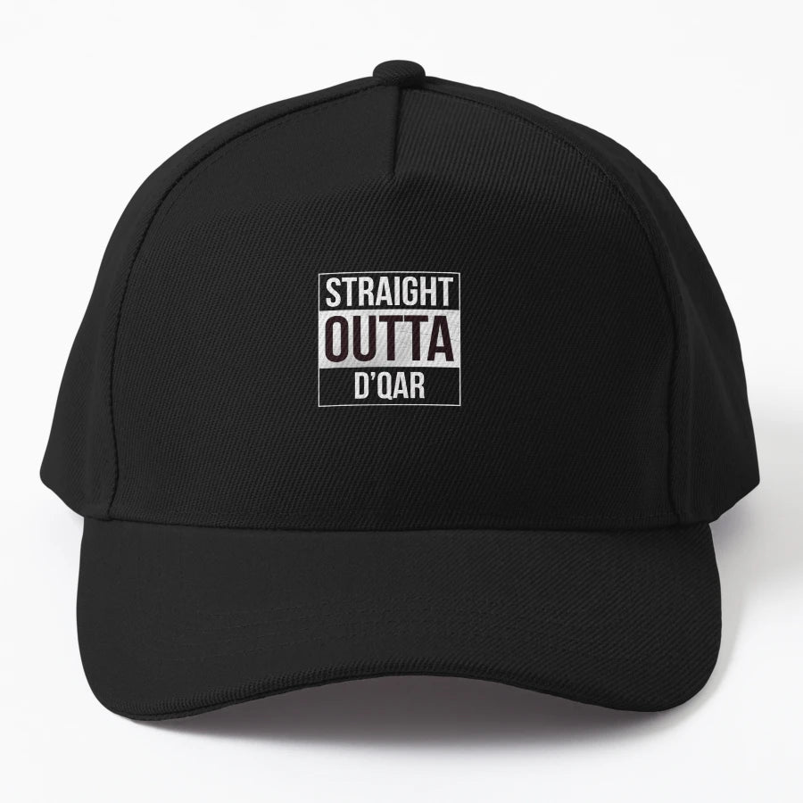 Straight Outta Dqar Trucker Hat - Breathable Mesh - Snapback, Trucker Hat, Dad Hat, Denim Baseball Cap