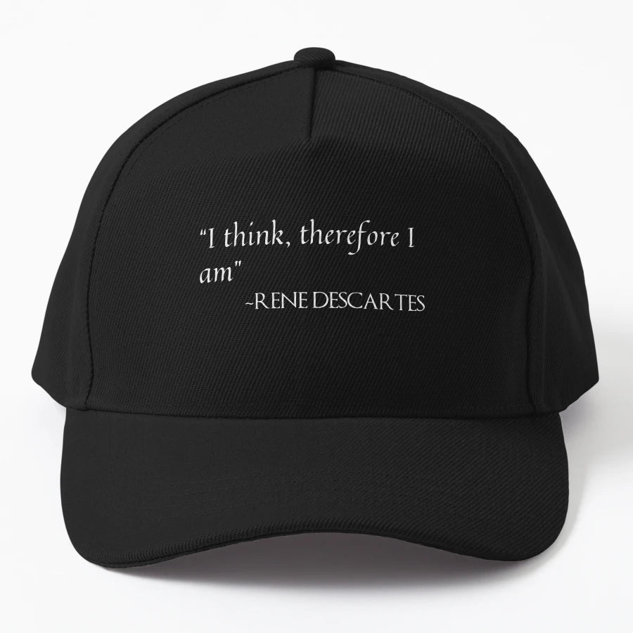 Rene Descartes Philosophic Design Denim Baseball Cap - Snapback, Trucker Hat, Dad Hat, Denim Baseball Cap