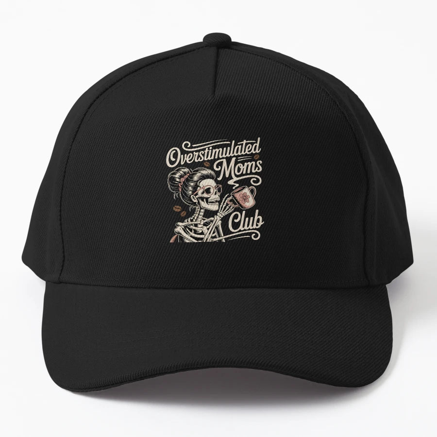 Overstimulated Moms Club Skeleton OTTO Dad Hat - Outdoor - Snapback, Trucker Hat, Dad Hat, Denim Baseball Cap