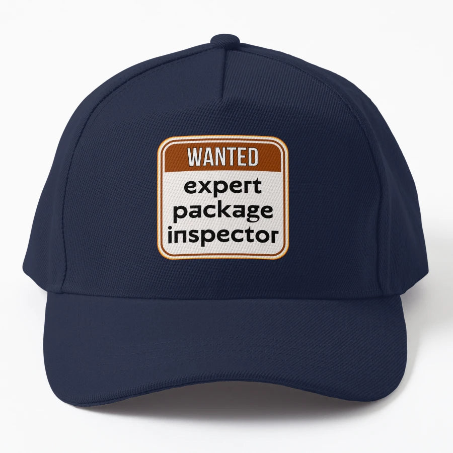 Wanted Expert Package Inspector Funny Denim Baseball Cap - Snapback, Trucker Hat, Dad Hat, Denim Baseball Cap