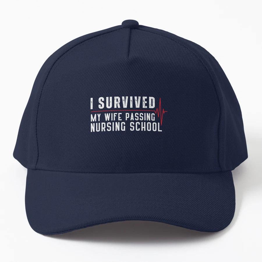 Nursing School Graduation I Survived My Wife OTTO Dad Hat - Snapback, Trucker Hat, Dad Hat, Denim Baseball Cap