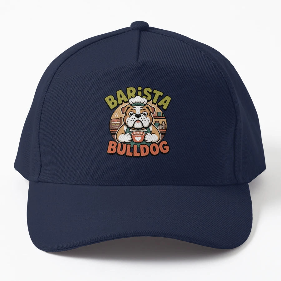 Barista Bulldog OTTO Dad Hat - Distressed Look - Snapback, Trucker Hat, Dad Hat, Denim Baseball Cap