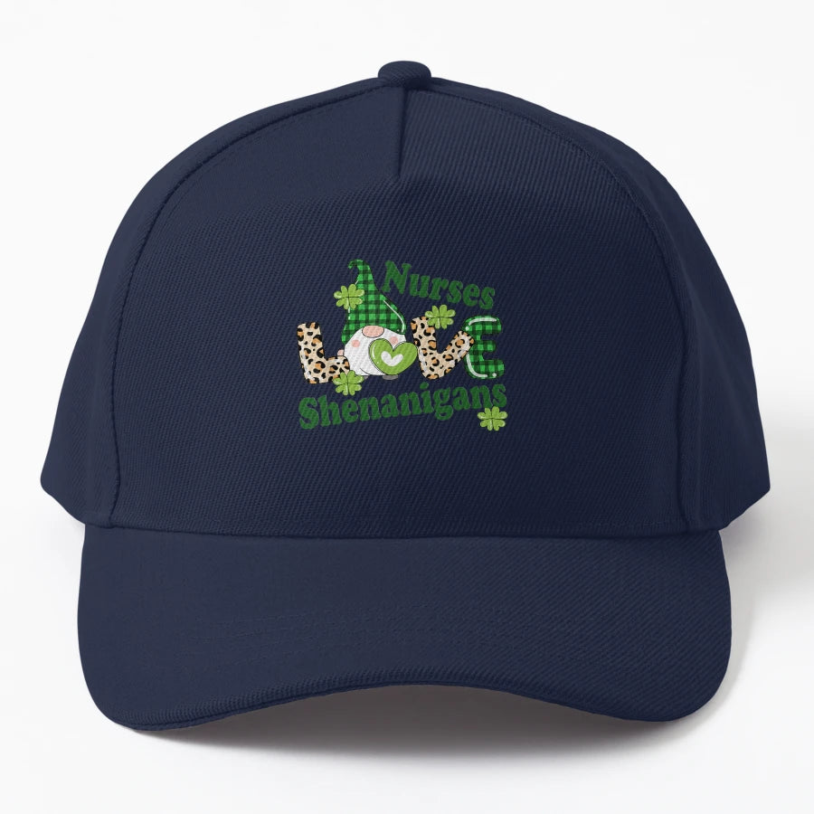 Nurses Love Shenanigans St Patricks Day Denim Baseball Cap - Snapback, Trucker Hat, Dad Hat, Denim Baseball Cap