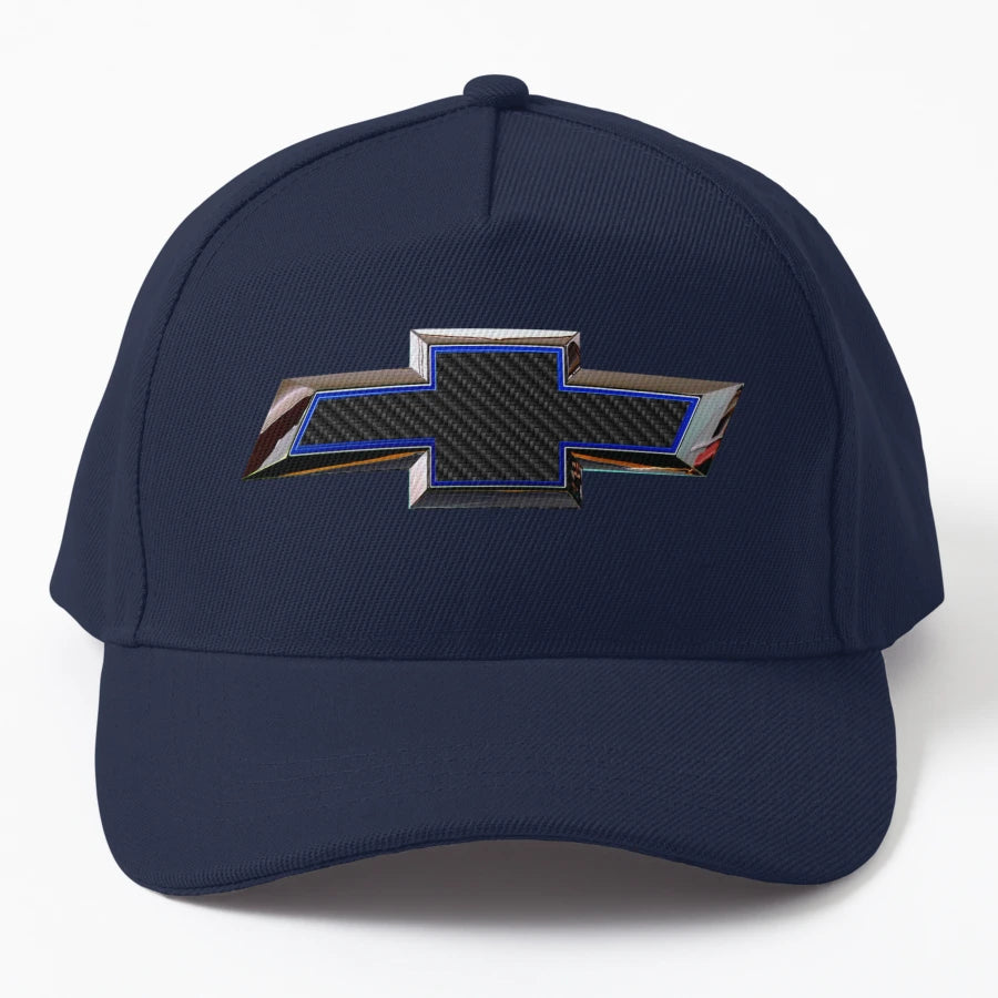 Carbon Fiber Chevy Bow Tie Denim Baseball Cap - High-Quality - Snapback, Trucker Hat, Dad Hat, Denim Baseball Cap