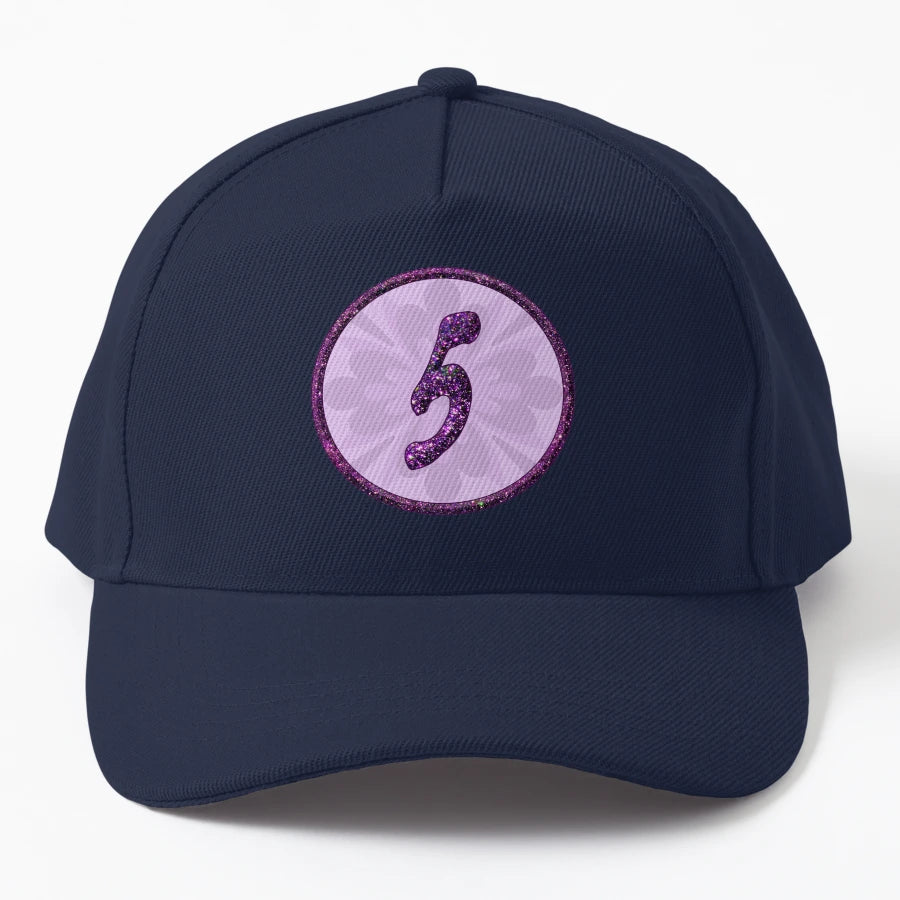 Five Number 5 Purple Glittering Numbers New Era Snapback - Snapback, Trucker Hat, Dad Hat, Denim Baseball Cap