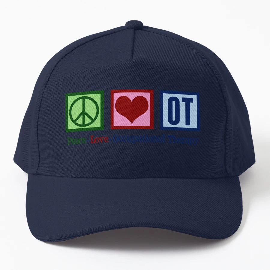 Peace Love Occupational Therapy OTTO Dad Hat - Premium - Snapback, Trucker Hat, Dad Hat, Denim Baseball Cap