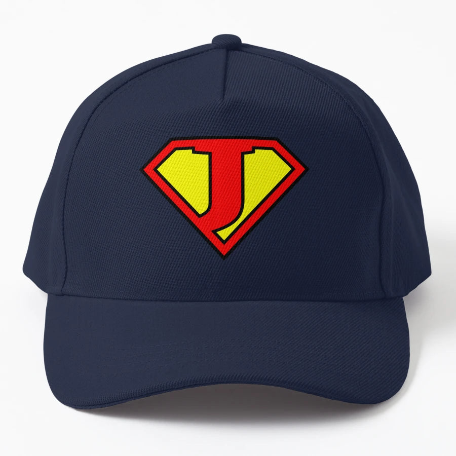 Super Letter J Version 01 Trucker Hat - Distressed Unique - Snapback, Trucker Hat, Dad Hat, Denim Baseball Cap