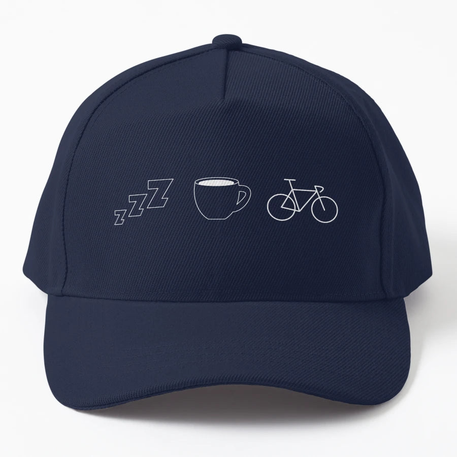 Cyclist Routine Sleep Coffee Ride Repeat New Era Snapback - Snapback, Trucker Hat, Dad Hat, Denim Baseball Cap