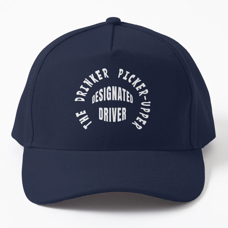 Designated Driver Drinker Picker Upper Denim Baseball Cap - Snapback, Trucker Hat, Dad Hat, Denim Baseball Cap