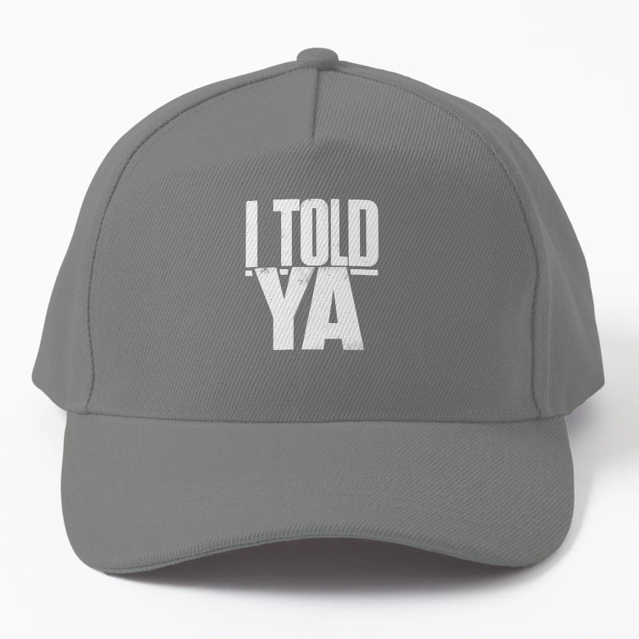 I Told Ya Denim Baseball Cap - Low-Profile Fit - Snapback, Trucker Hat, Dad Hat, Denim Baseball Cap