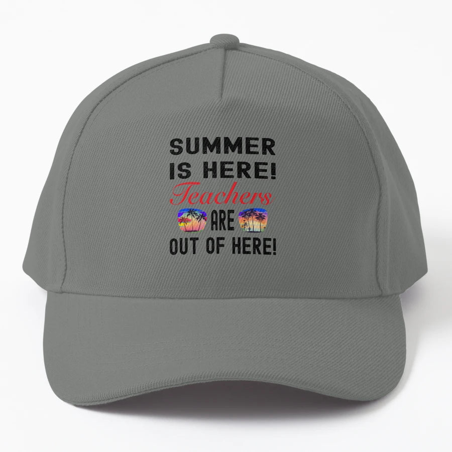 School Is Over Teachers Are Out Here Trucker Hat - Structure - Snapback, Trucker Hat, Dad Hat, Denim Baseball Cap