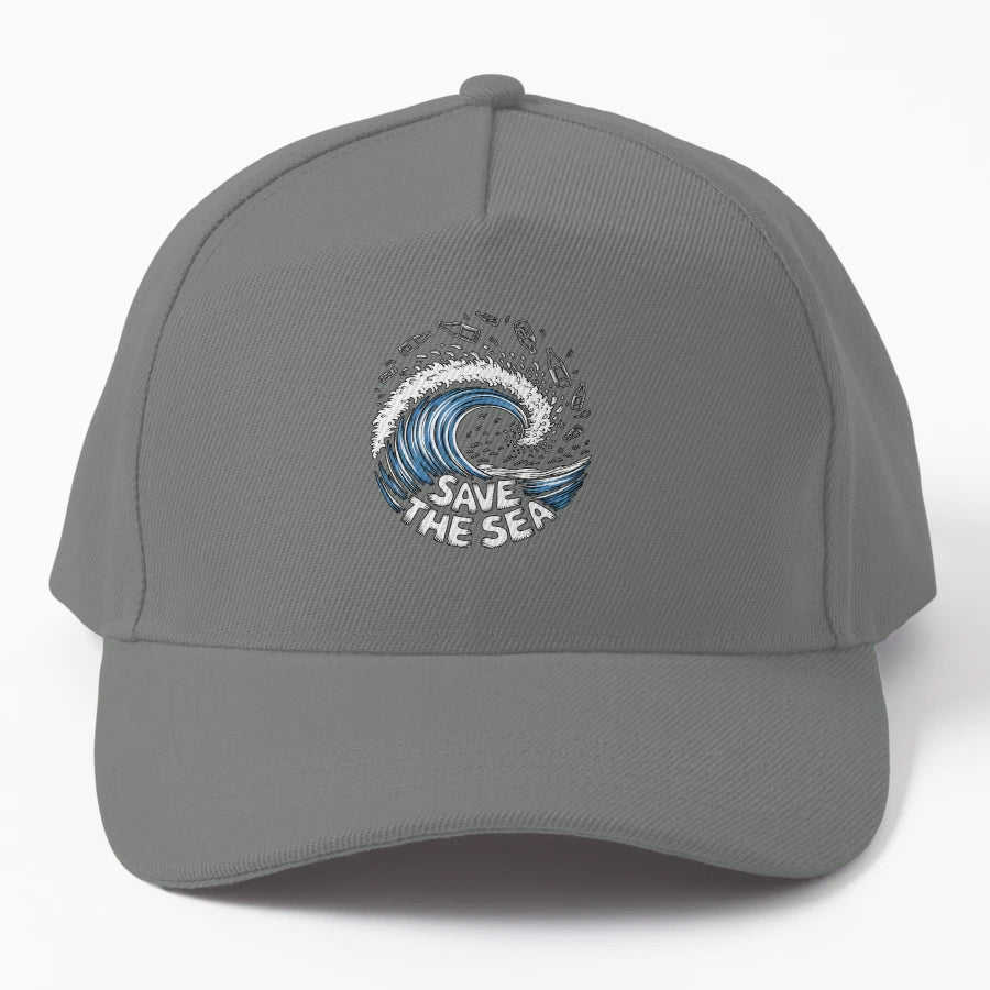 Save Sea Trucker Hat - Low-Profile Fit - Snapback, Trucker Hat, Dad Hat, Denim Baseball Cap