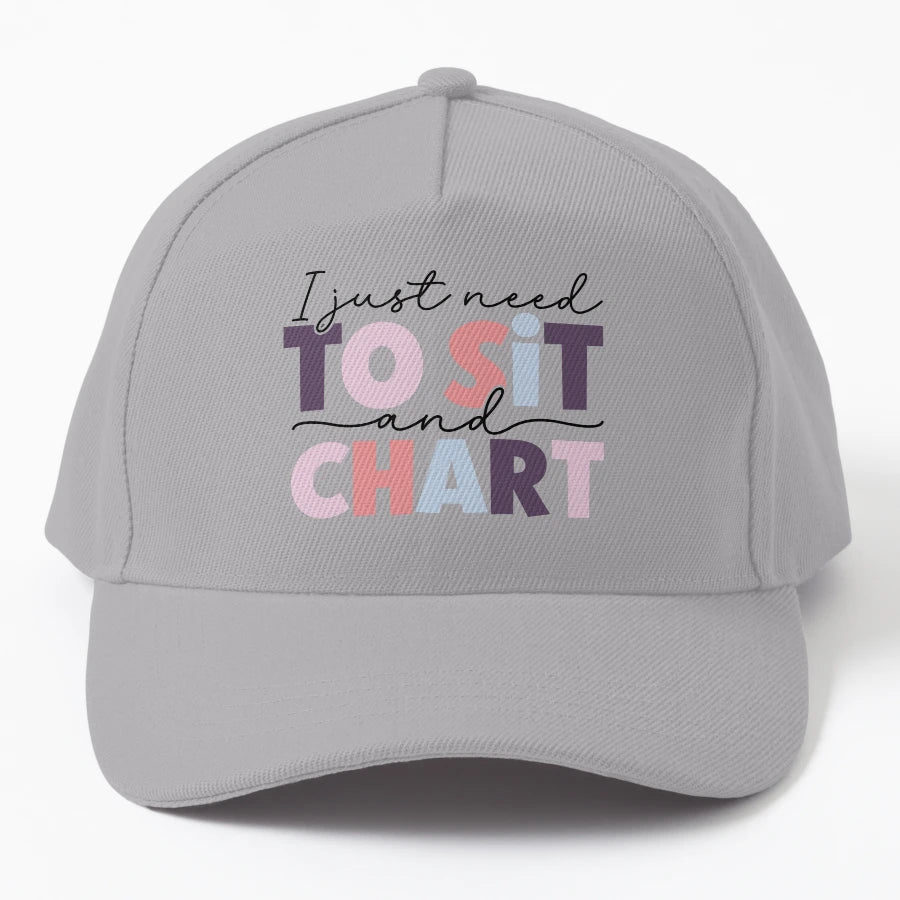 I Just Need To Sit And Chart Trucker Hat - Vintage - Snapback, Trucker Hat, Dad Hat, Denim Baseball Cap