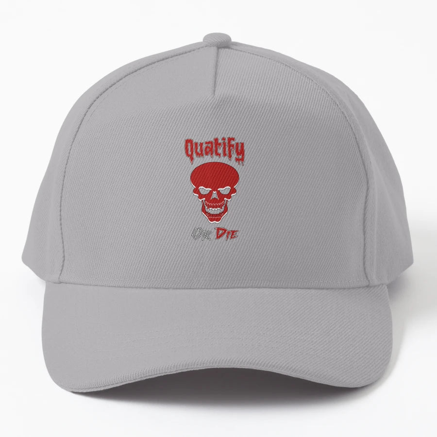Quatify Or Die Denim Baseball Cap - Vintage Aesthetic - Snapback, Trucker Hat, Dad Hat, Denim Baseball Cap