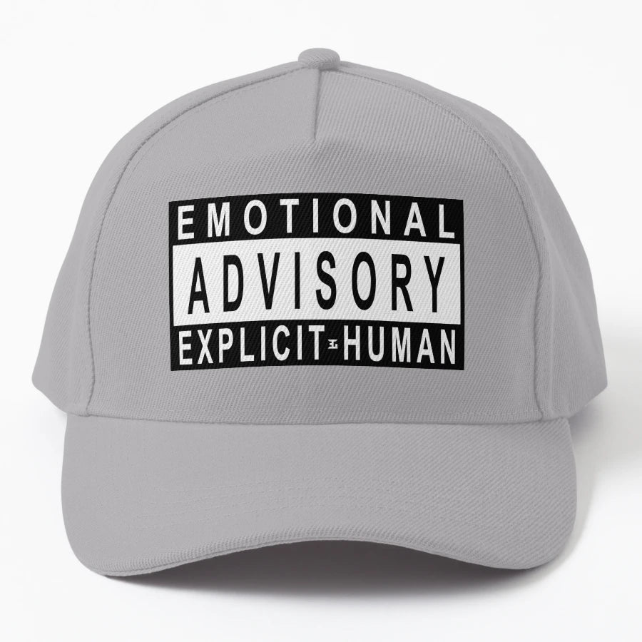 Emotional Advisory Explicit Human OTTO Dad Hat - Distressed - Snapback, Trucker Hat, Dad Hat, Denim Baseball Cap