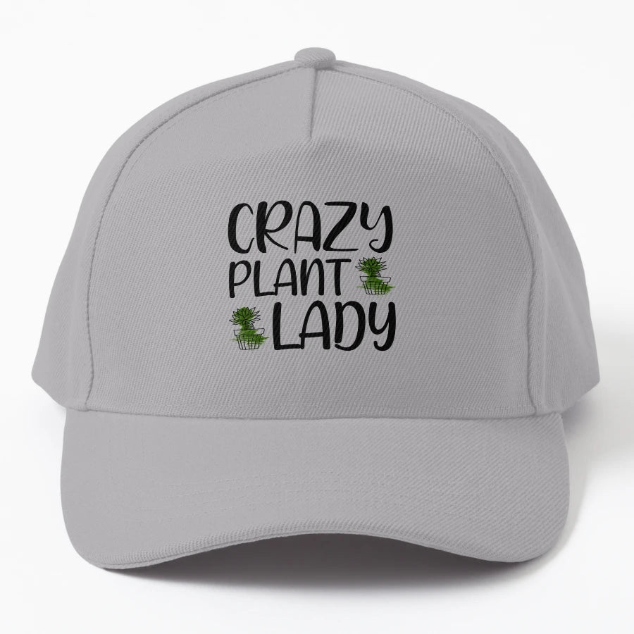 Crazy Plant Lady Awesome Plants Pot Denim Baseball Cap - Snapback, Trucker Hat, Dad Hat, Denim Baseball Cap
