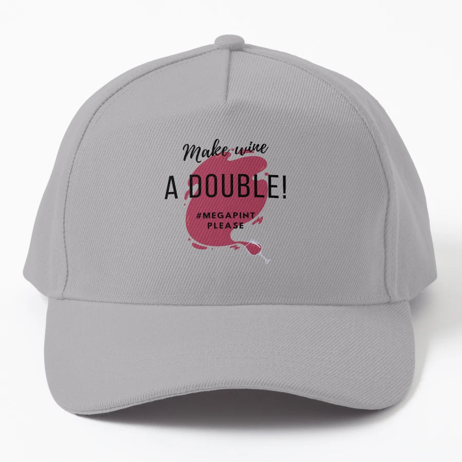 Wine Lovers Megapint Denim Baseball Cap - Aesthetic Design - Snapback, Trucker Hat, Dad Hat, Denim Baseball Cap