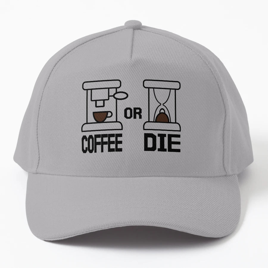 Coffee Or Die 2 Denim Baseball Cap - Vintage Style - Snapback, Trucker Hat, Dad Hat, Denim Baseball Cap