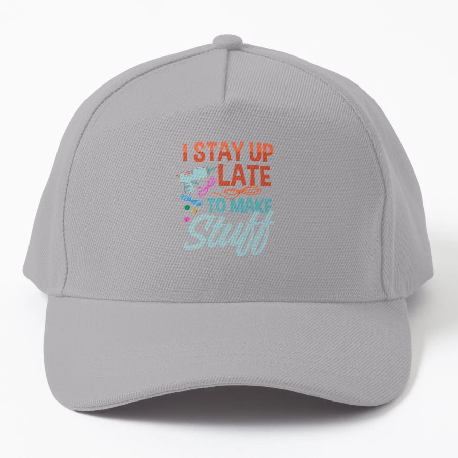 I Stayed Up Late To Make Stuff Late Night New Era Snapback - Snapback, Trucker Hat, Dad Hat, Denim Baseball Cap