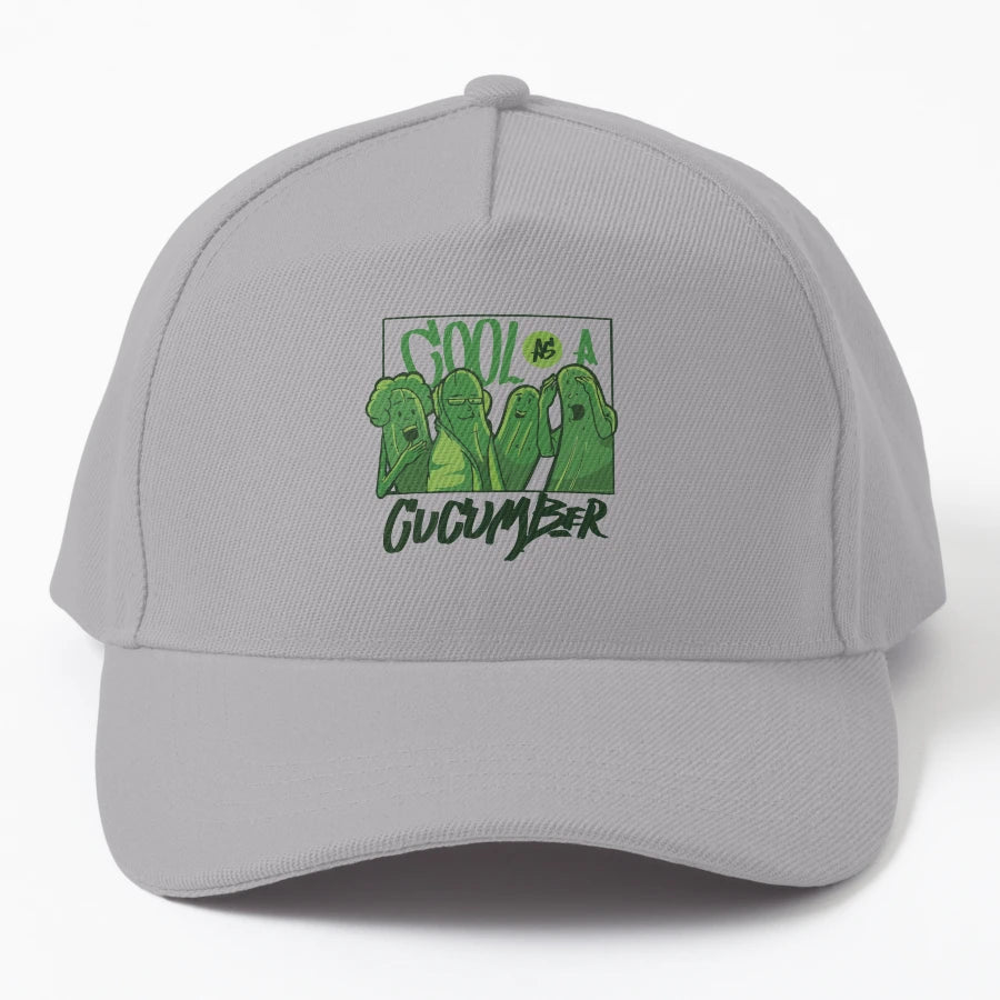 Cucumber Trucker Hat - Distressed Breathable Design - Snapback, Trucker Hat, Dad Hat, Denim Baseball Cap