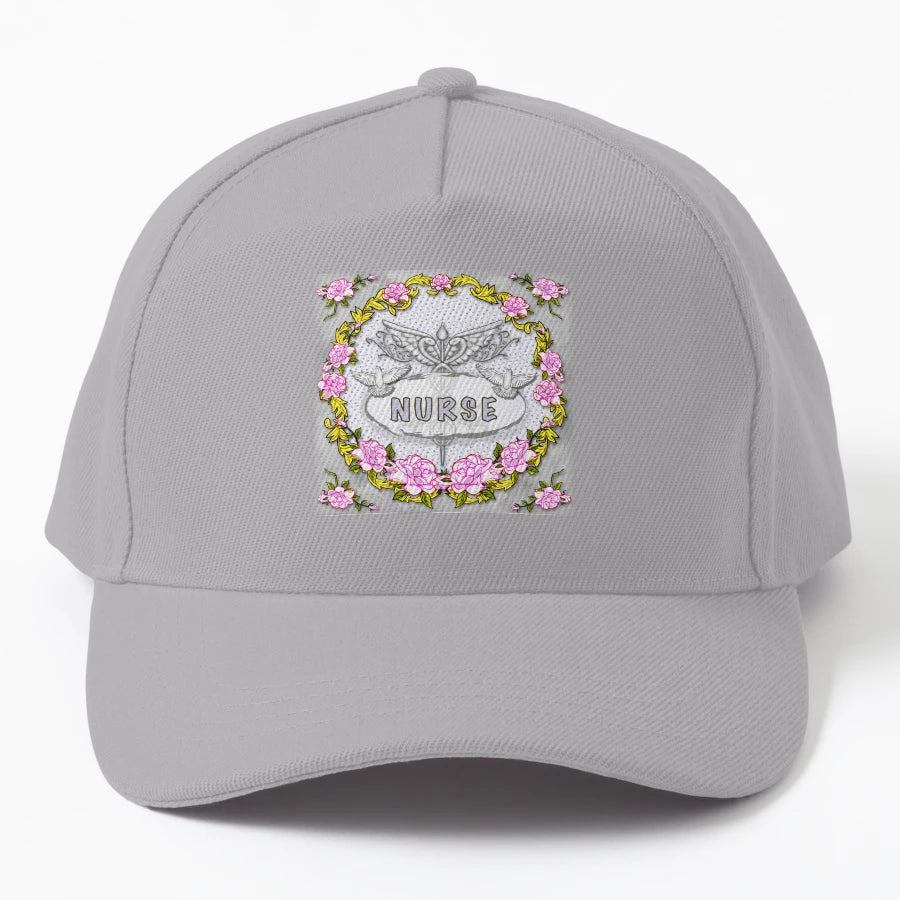 Caduceus Roses Nurse OTTO Dad Hat - Unstructured Outdoor - Snapback, Trucker Hat, Dad Hat, Denim Baseball Cap