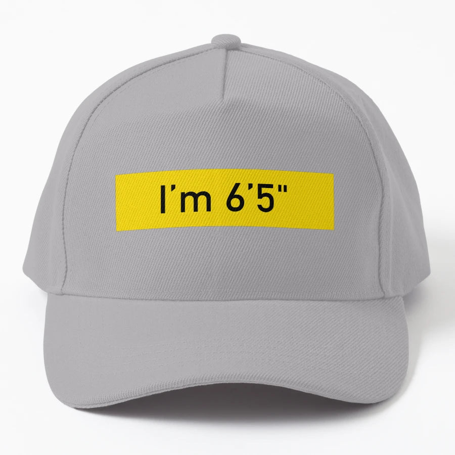 Im 65 Height Denim Baseball Cap - Premium Unique Art - Snapback, Trucker Hat, Dad Hat, Denim Baseball Cap