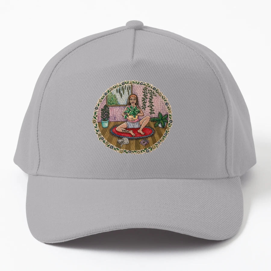 Happy Houseplants Trucker Hat - Vintage Aesthetic - Snapback, Trucker Hat, Dad Hat, Denim Baseball Cap