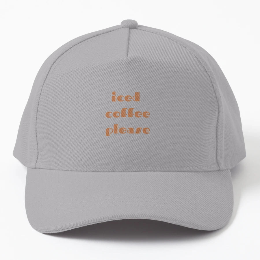 Iced Coffee Please Design OTTO Dad Hat - Distressed Look - Snapback, Trucker Hat, Dad Hat, Denim Baseball Cap