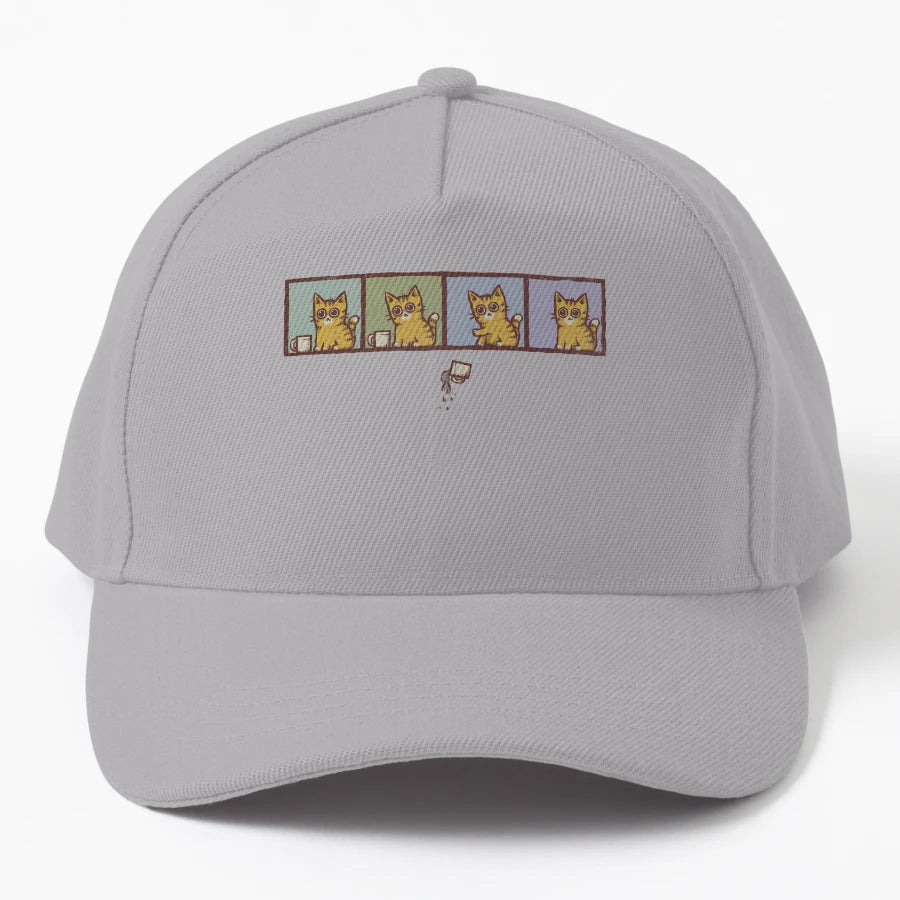Bad Kitteb Trucker Hat - Distressed Look - Snapback, Trucker Hat, Dad Hat, Denim Baseball Cap