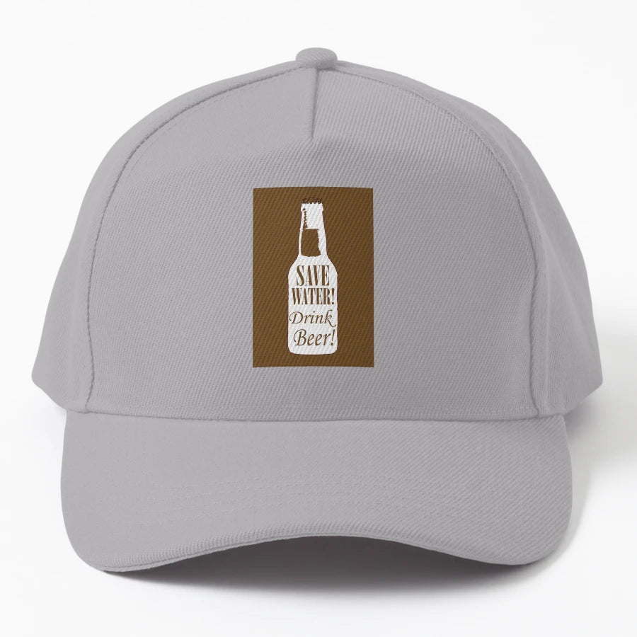Save Water Drink Beer Denim Baseball Cap - Vintage Style - Snapback, Trucker Hat, Dad Hat, Denim Baseball Cap