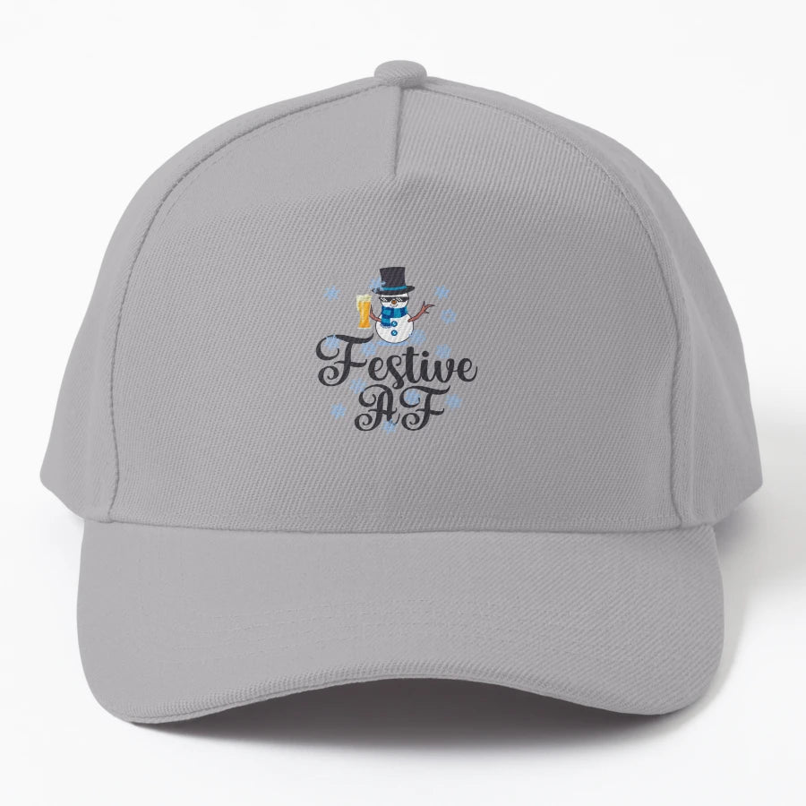 Snowman Pixel Sunglasses Festive Af 2021 OTTO Dad Hat - Snapback, Trucker Hat, Dad Hat, Denim Baseball Cap