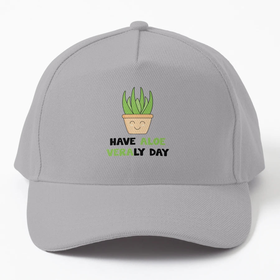 Have Aloe Veraly Day Trucker Hat - Distressed Embroidered - Snapback, Trucker Hat, Dad Hat, Denim Baseball Cap