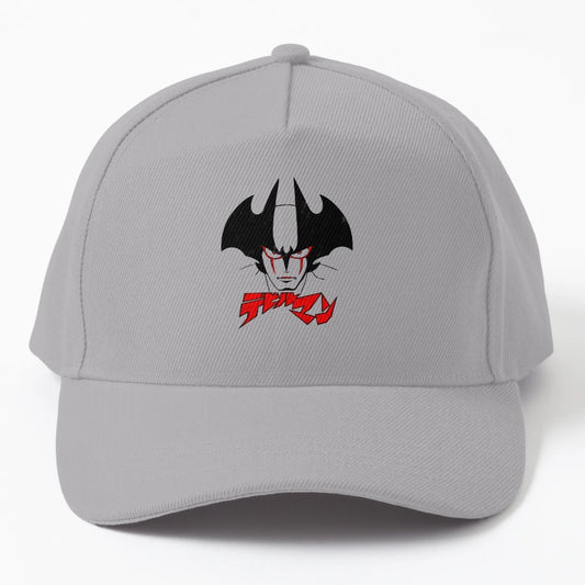 002 Devilman Head Denim Baseball Cap - Structured Unique Art - Snapback, Trucker Hat, Dad Hat, Denim Baseball Cap