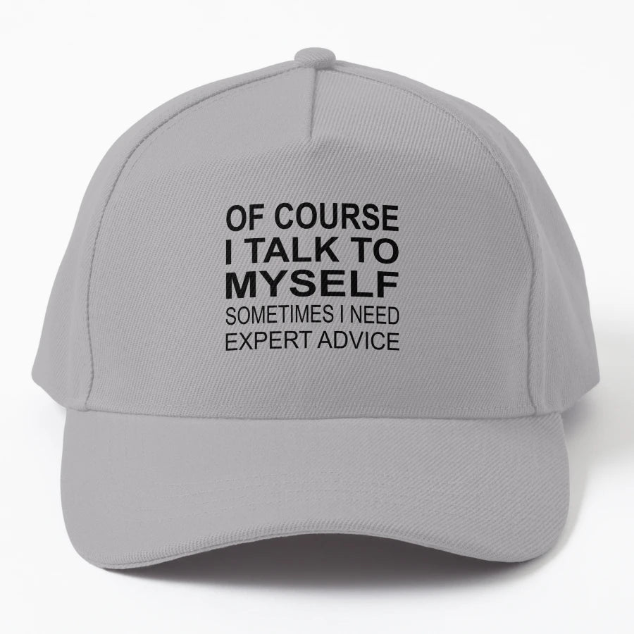 Course I Talk To Myself OTTO Dad Hat - Structured - Snapback, Trucker Hat, Dad Hat, Denim Baseball Cap