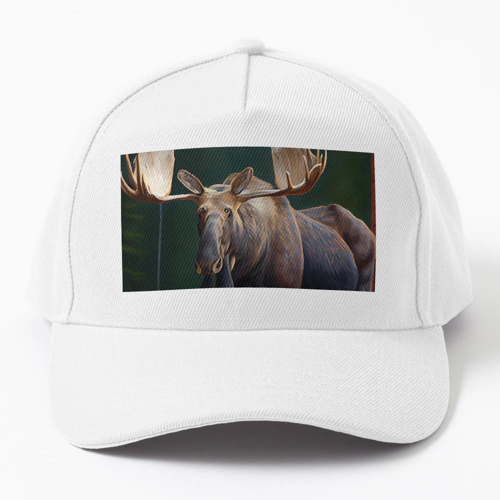 American Moose V1 Oil Paint Trucker Hat - Distressed Look - Snapback, Trucker Hat, Dad Hat, Denim Baseball Cap