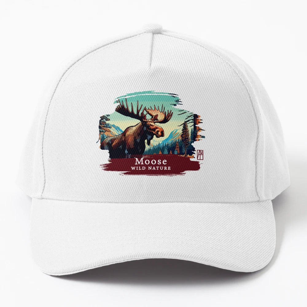 Moose Wild Nature Mose 9 OTTO Dad Hat - Everyday Essential - Snapback, Trucker Hat, Dad Hat, Denim Baseball Cap
