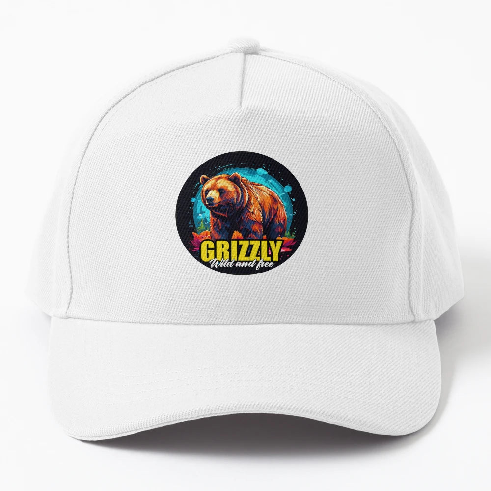Wild And Free Bear OTTO Dad Hat - Distressed Look - Snapback, Trucker Hat, Dad Hat, Denim Baseball Cap
