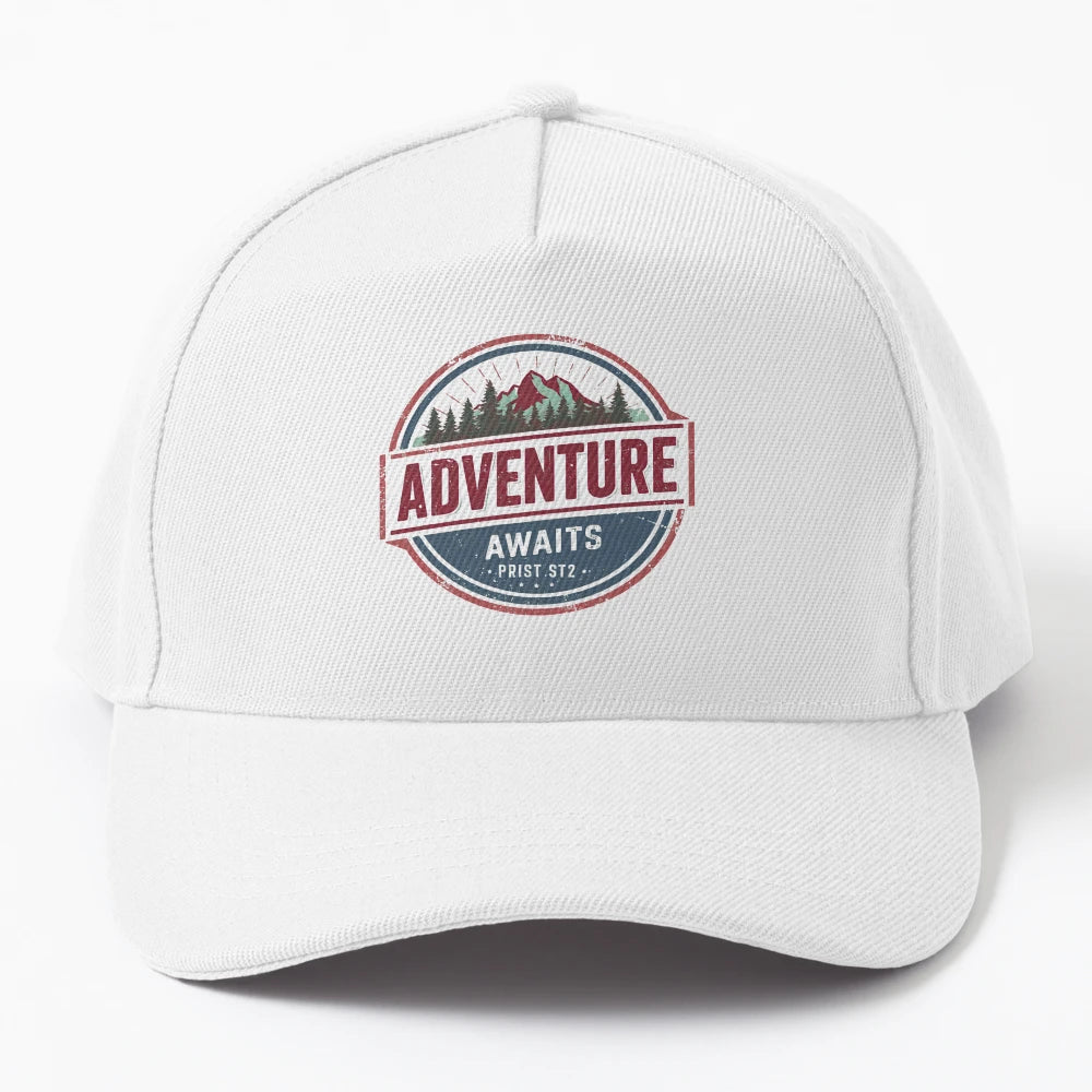 Adventure Awaits Motivational Adventure Shirt Trucker Hat - Snapback, Trucker Hat, Dad Hat, Denim Baseball Cap