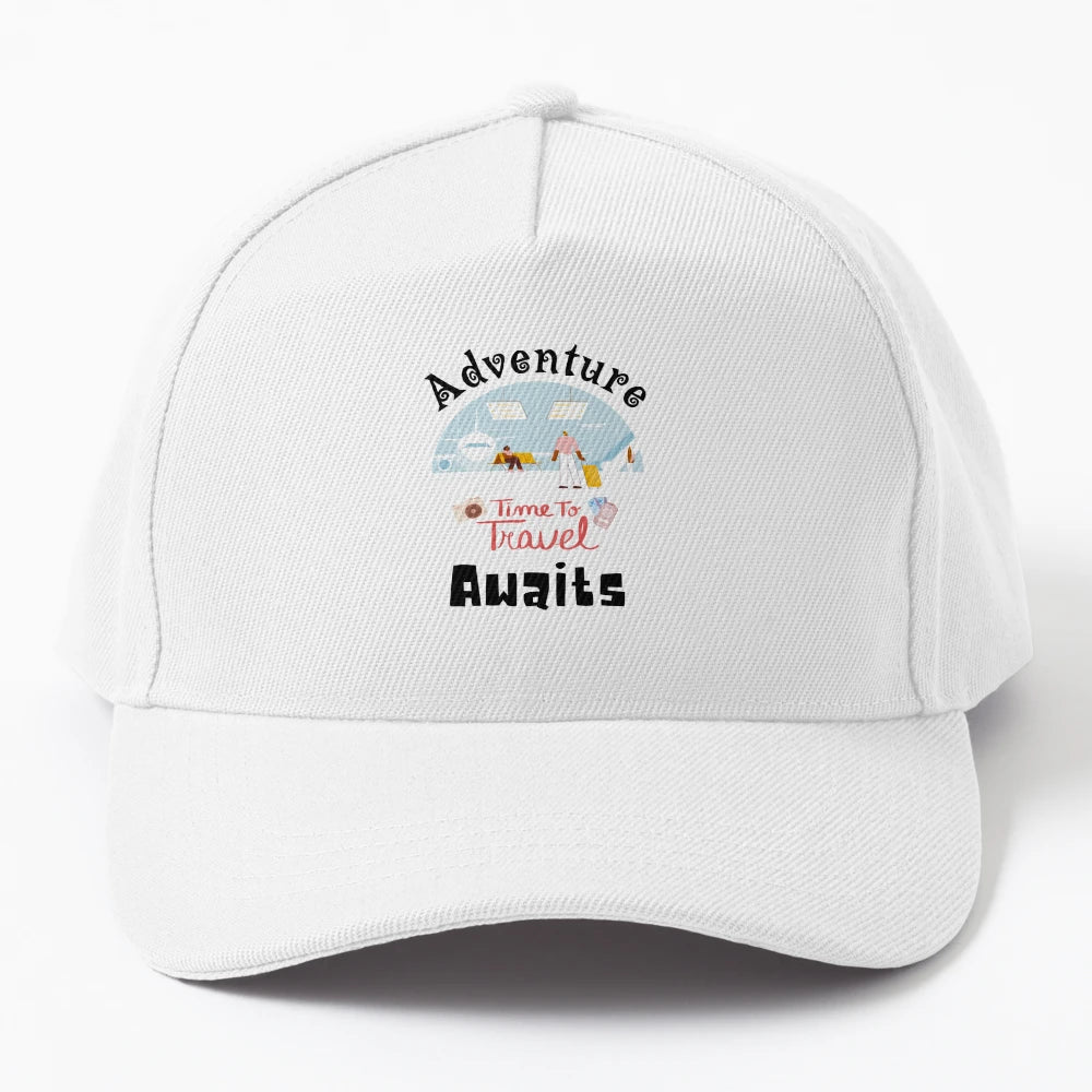 Adventure Awaits Trucker Hat - Outdoor Style - Snapback, Trucker Hat, Dad Hat, Denim Baseball Cap