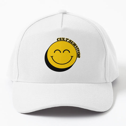 Cult Survivor Denim Baseball Cap - Distressed Unique Art - Snapback, Trucker Hat, Dad Hat, Denim Baseball Cap