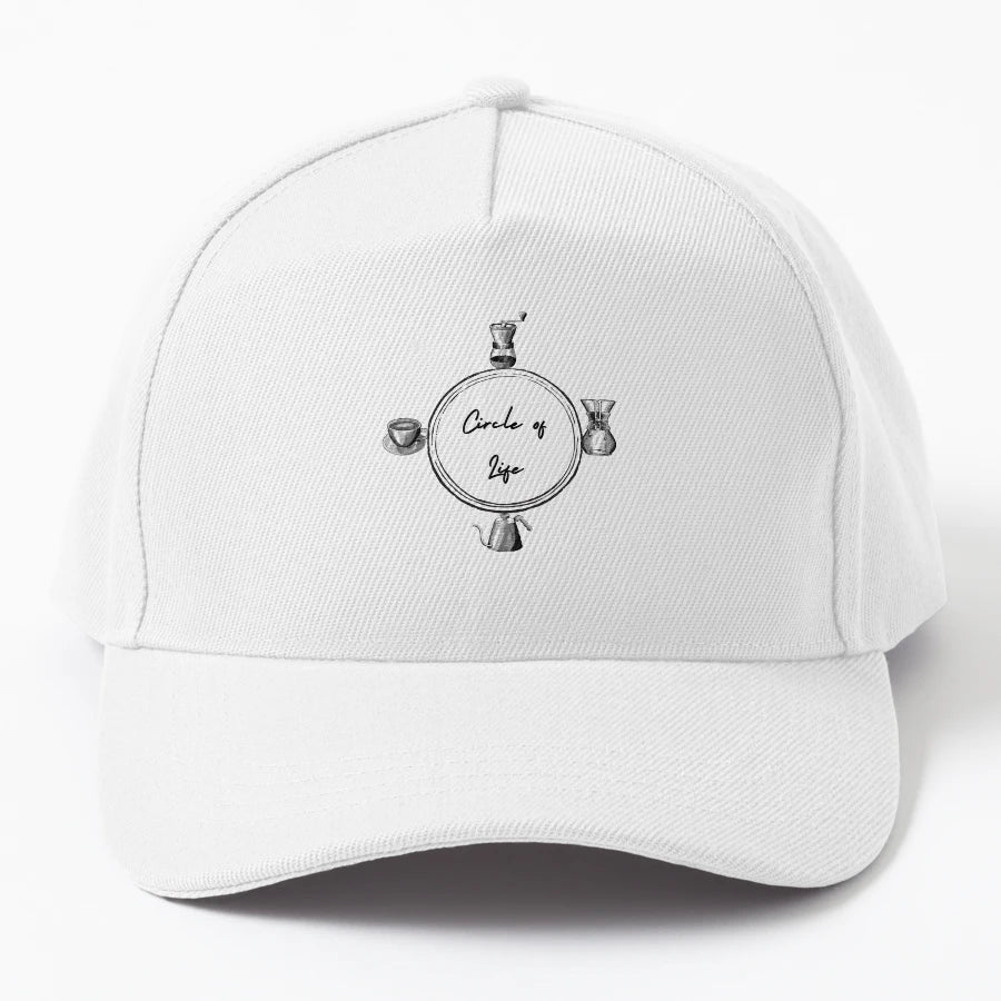 Coffee Circle Life Pour Over Coffee Denim Baseball Cap - Snapback, Trucker Hat, Dad Hat, Denim Baseball Cap