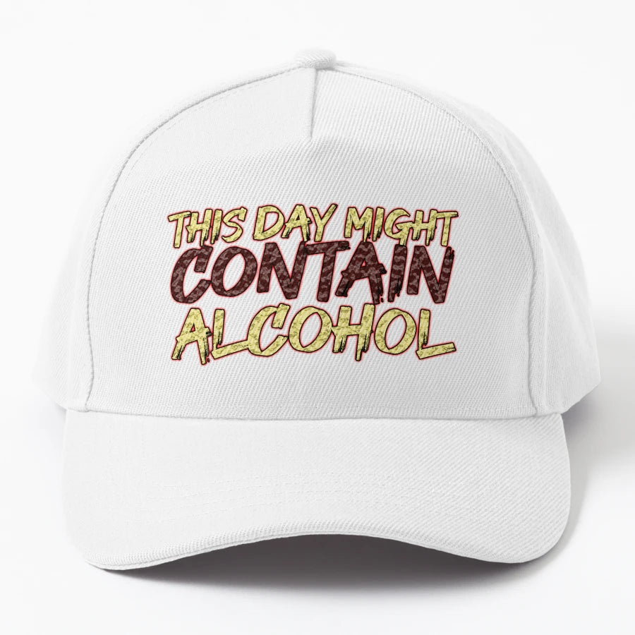 This Day Migh Contain Alcohol OTTO Dad Hat - Distressed Look - Snapback, Trucker Hat, Dad Hat, Denim Baseball Cap