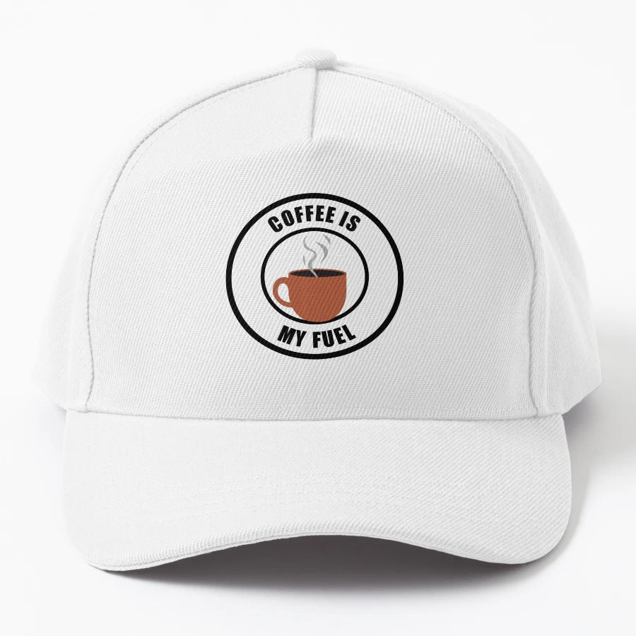 Coffee Is My Fuel Denim Baseball Cap - Structured Custom - Snapback, Trucker Hat, Dad Hat, Denim Baseball Cap