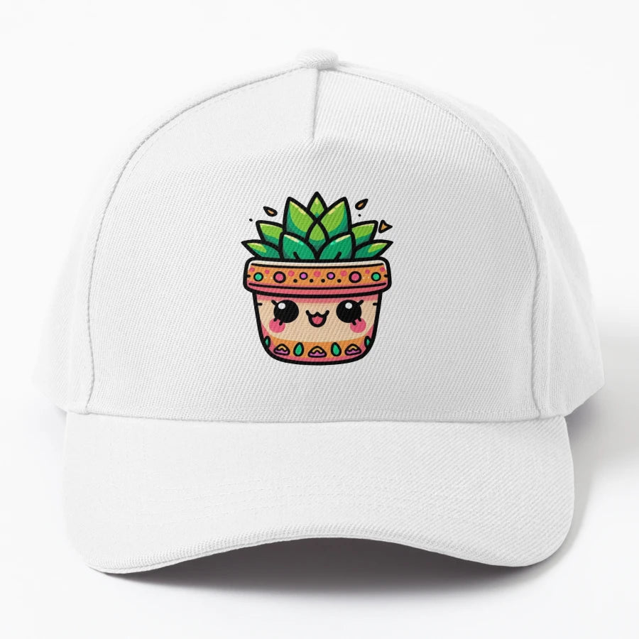 Cute Kawaii Cactus Succulent New Era Snapback - Structured - Snapback, Trucker Hat, Dad Hat, Denim Baseball Cap