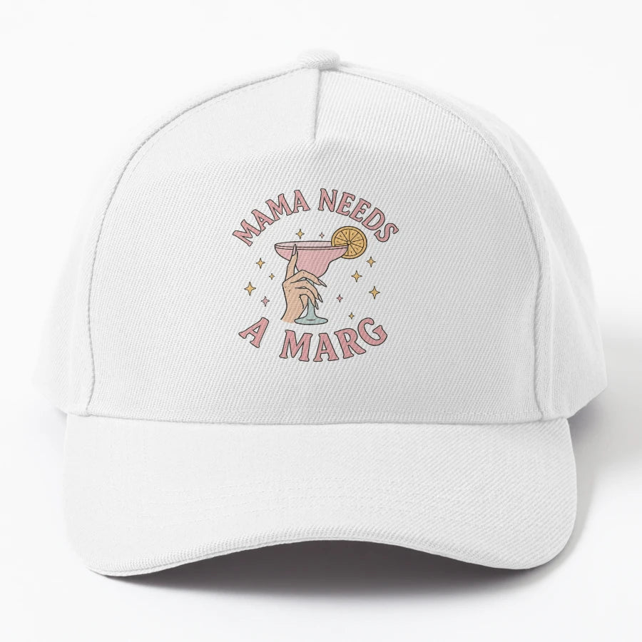 Mama Needs Margarita Denim Baseball Cap - Adjustable Fit - Snapback, Trucker Hat, Dad Hat, Denim Baseball Cap